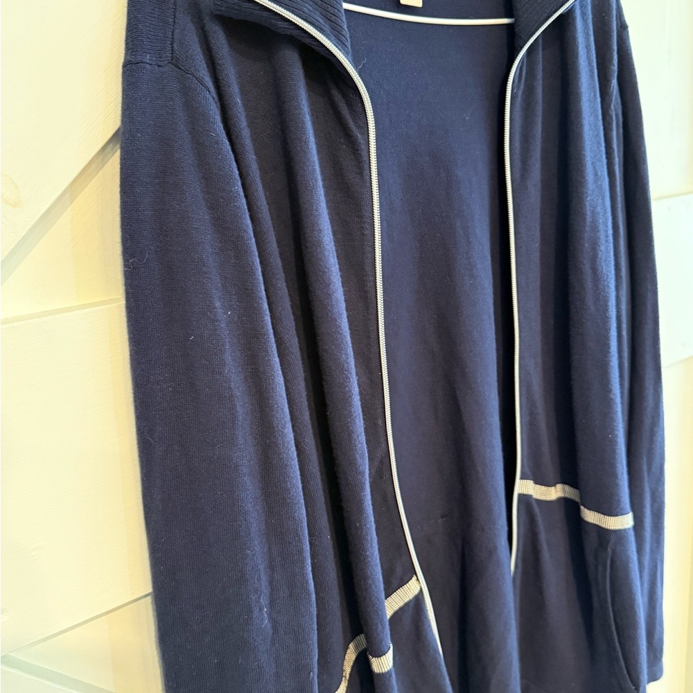 Chico's Zenergy Blue Zip Up Cardigan & Coordinating Long Sleeve Tee Sz 2 (L) - Picture 10 of 16